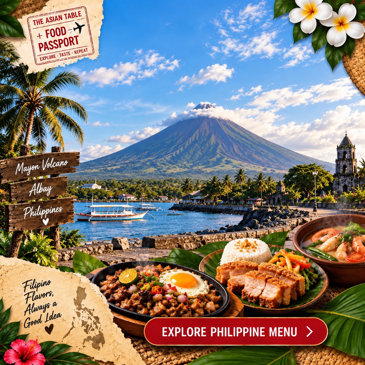 Philippines food and travel destination collage
